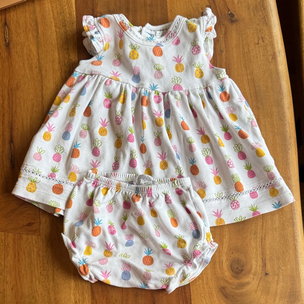 Kissy Kissy Pineapple Print Baby Dress Set